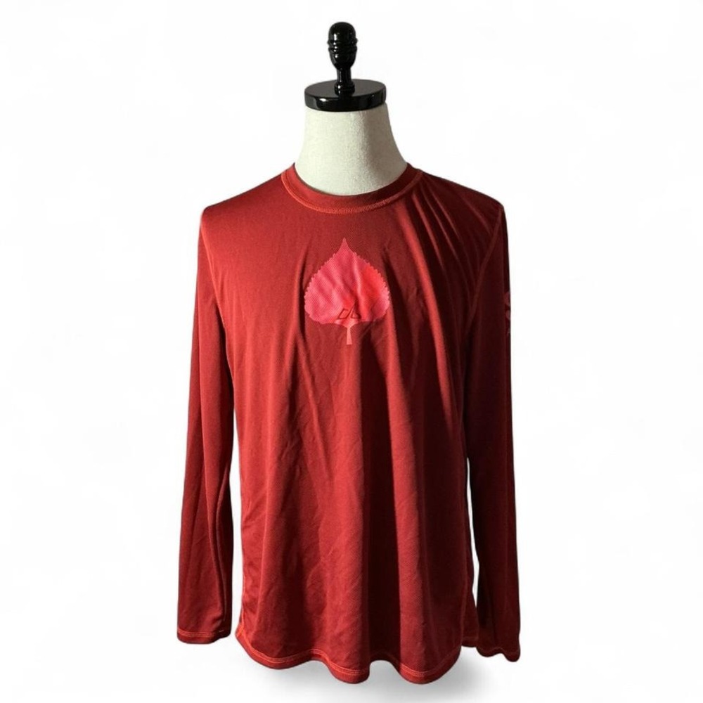 Albion Revel Big Cottonwood Marathon Long Sleeve Shirt Red Women's L Graphic Tee